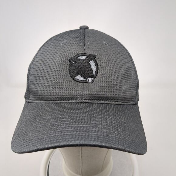 Mule Hide Strapback Hat Gray OSFA Adjustable Embroidered Continental - Picture 2 of 8